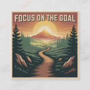 Focus On The Goal Square Business Card