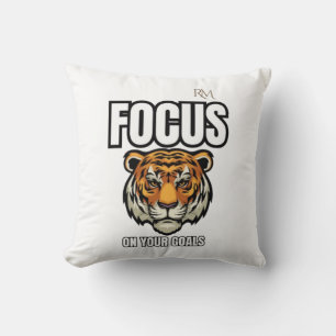 Focus on Your Goals Tiger Shirt Motivational Cushion