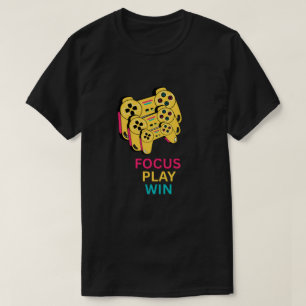 Focus Play Win Gaming Controller Art T-Shirt
