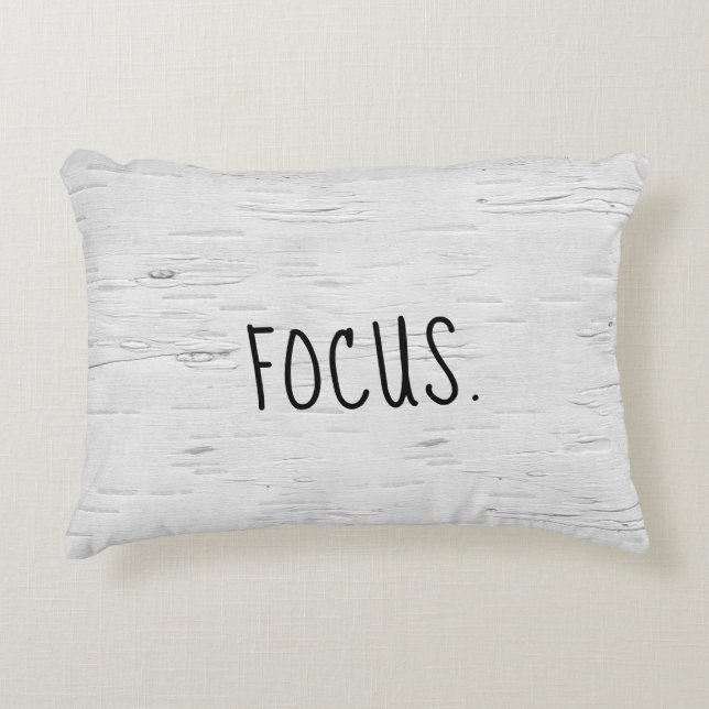 FOCUS Text On Birch Tree  Accent Pillow (Front)
