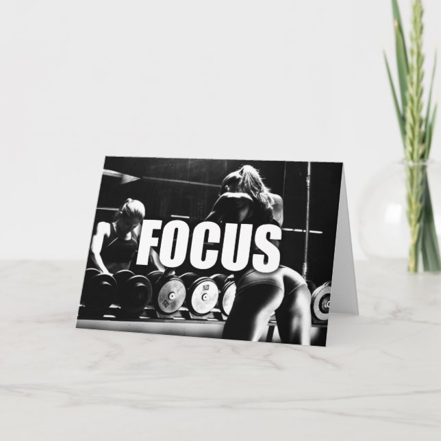 FOCUS - Women's Workout Motivational Card (Front)