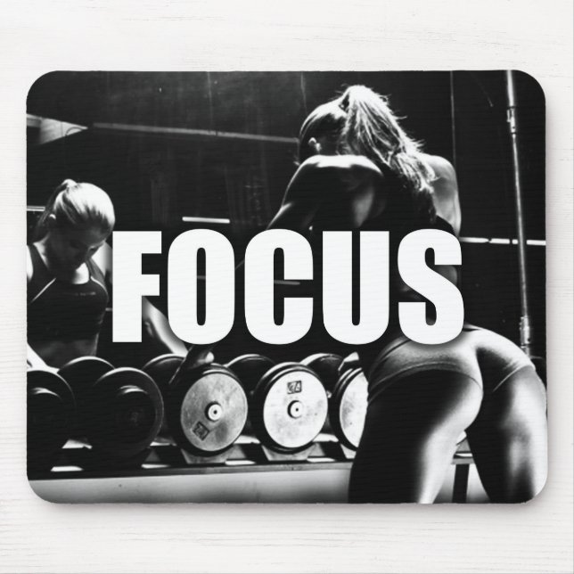 FOCUS - Women's Workout Motivational Mouse Pad (Front)