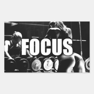 FOCUS - Women's Workout Motivational Rectangular Sticker