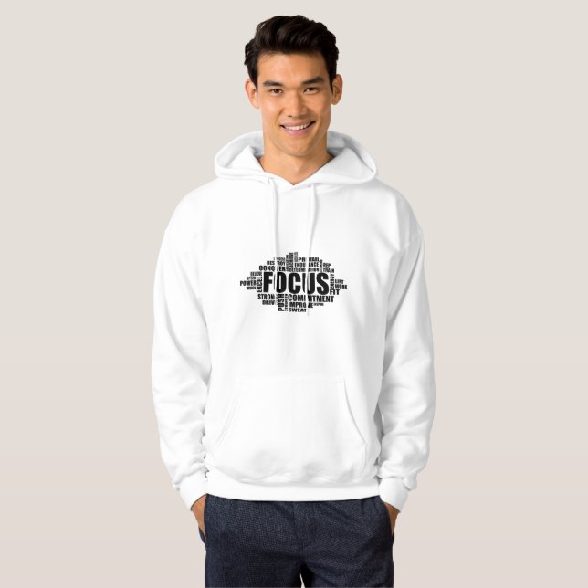 FOCUS – Word Cloud Motivational Design Hoodie (Front Full)