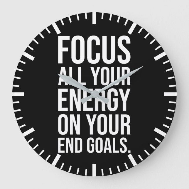 Focus Your Energy On Your Goals - Motivational Large Clock (Front)