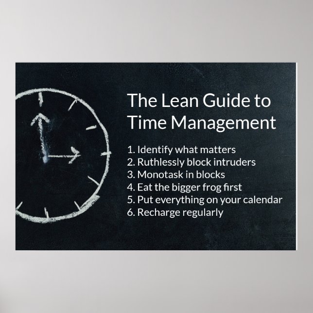 Focus your Life: The Lean Guide to Time Management Poster (Front)