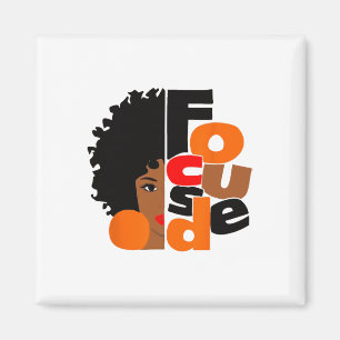 Focused Black Girl Melanin African American Art Magnet