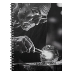 Focused Craftsman Black White Glassblowing Noteboo Notebook