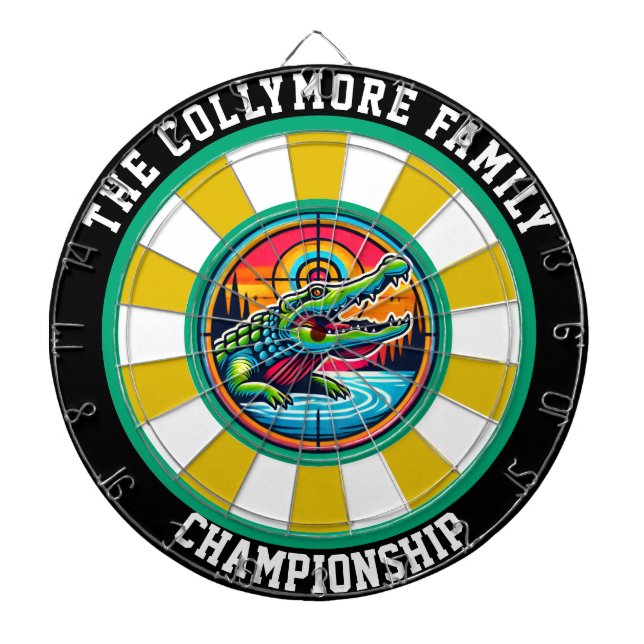 Focused Crocodile Lake Circle Dartboard (Front)