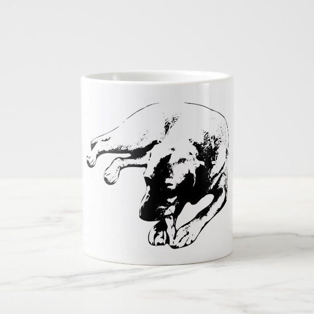  Focused Dog Chewing Portrait Mug (Front)