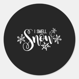 Focused I Smell Snow Grey Small Classic Round Sticker