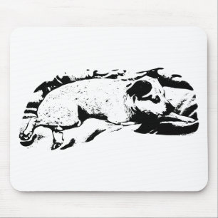 Focused Lines, Festive Desk Terrier Mouse Pad