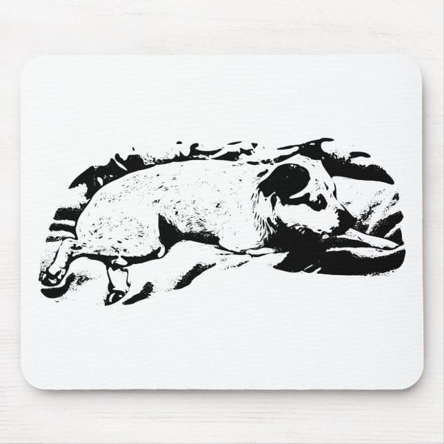 Focused Lines, Festive Desk Terrier Mouse Pad (Front)