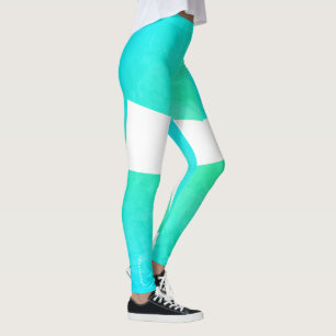 Focused Pastel Colours Turquoise Green Leggings
