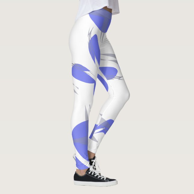 Focused Pastel Violet Purple Abstract Art Leggings (Right)