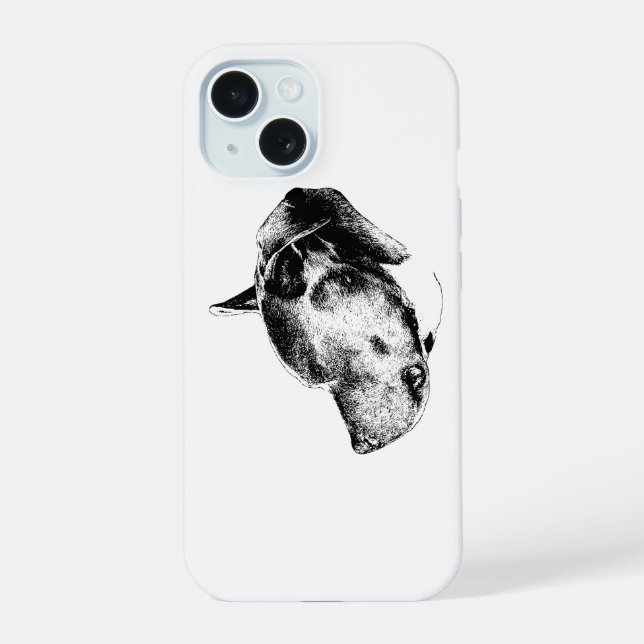 focused pitbull gaze iPhone 15 case (Back)