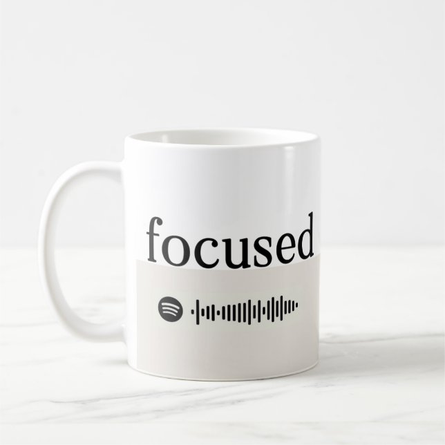 Focused + Spotify Playlist Coffee Mug (Left)