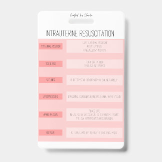 Foetal Monitoring Nurse Reference Badge ID Badge