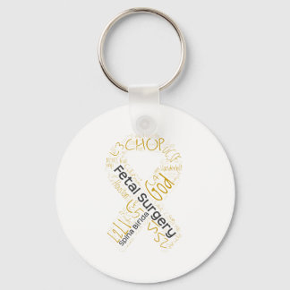 Foetal Surgery Spina Bifida Text Ribbon Key Ring