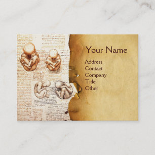 Foetus in the Womb,Ob-Gyn Doctor, Medical Monogram Business Card