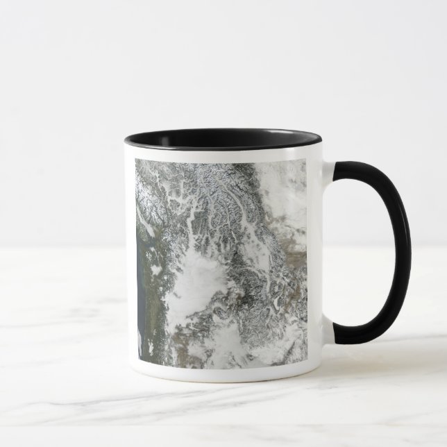 Fog and snow in the Pacific Northwest (true col Mug (Right)