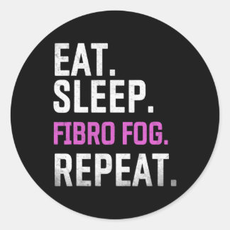 Fog Day Lupus Awareness Fibromyalgia Eat Sleep Fib Classic Round Sticker