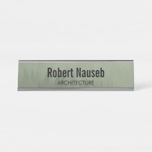 Fog forest architecture grey desk name plate