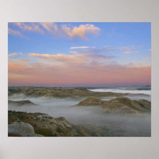 Fog from the Little Missouri River hangs in the Poster (Front)
