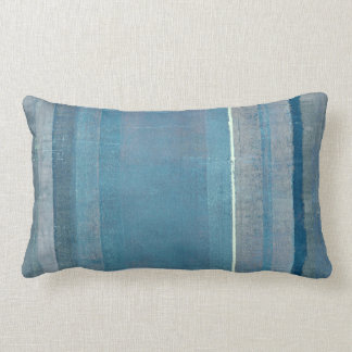 'Fog' Grey and Blue Abstract Art Pillow