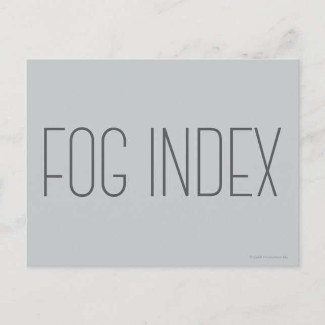 Fog Index Postcard (Front)