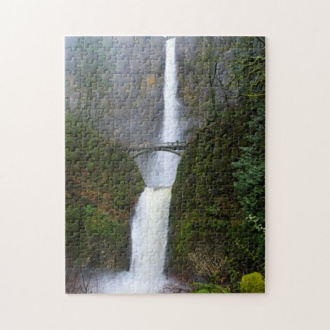 Fog & Mist of Multnomah Falls, Oregon - 11x14 inch Jigsaw Puzzle (Vertical)
