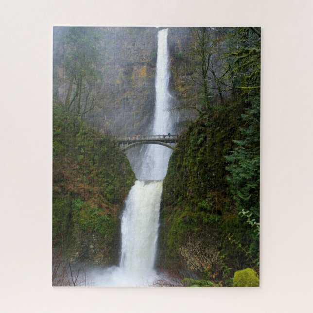 Fog & Mist of Multnomah Falls, Oregon - 16x20 inch Jigsaw Puzzle (Vertical)