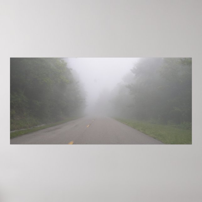 Fog on the Foothills parkway, Tennessee Poster (Front)