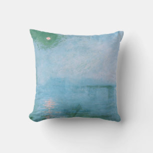 Fog on the Thames (by Claude Monet) Cushion