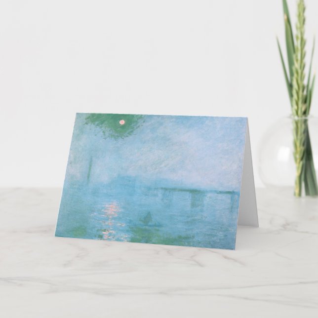 Fog on the Thames (by Claude Monet) Greetings Card (Front)