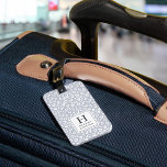 Fog | Pastel Leopard Print Monogram Luggage Tag<br><div class="desc">Chic monogrammed luggage tag is a softer pastel take on the animal print trend, with a pale grey and white leopard print pattern. Personalise with your single initial monogram and name on the front, and add your contact information to the back in white lettering on a contrasting deep charcoal background....</div>