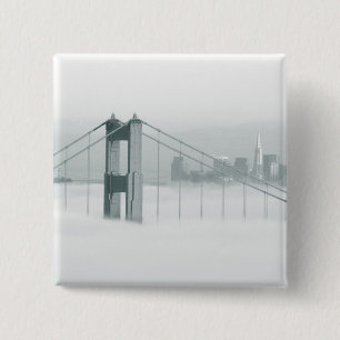 Fog rolls through the San Francisco bay 2 15 Cm Square Badge
