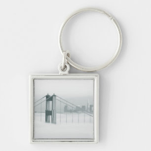 Fog rolls through the San Francisco bay 2 Key Ring