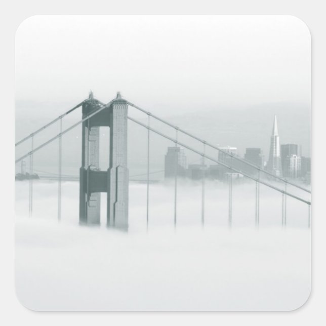 Fog rolls through the San Francisco bay 2 Square Sticker (Front)
