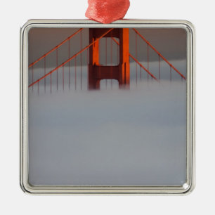 Fog rolls through the San Francisco bay covering 2 Metal Tree Decoration