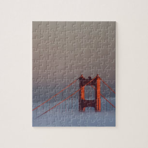 Fog rolls through the San Francisco bay covering Jigsaw Puzzle