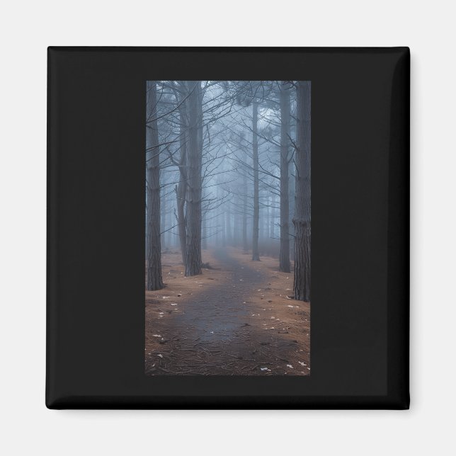 Fog Scenic Forest Forest Misty Trees Nature 1  Magnet (Front)