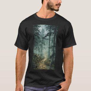 Fog Scenic Forest Forest Misty Trees Nature T-Shirt