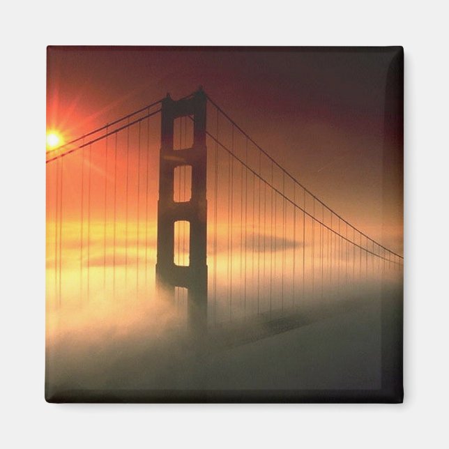 Fog Shrouded Golden Gate Magnet (Front)