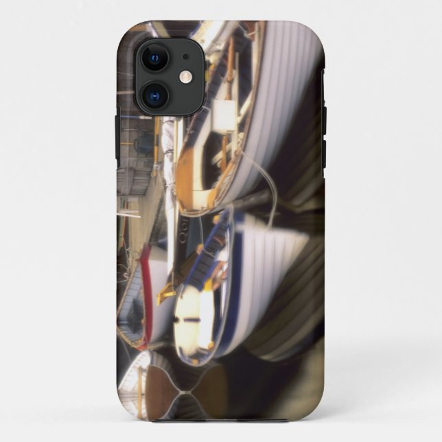Fog surrounds four boats docked. Case-Mate iPhone case (Back)