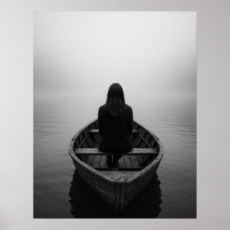 Fogbound and Free-Solo Female Travel Art Poster