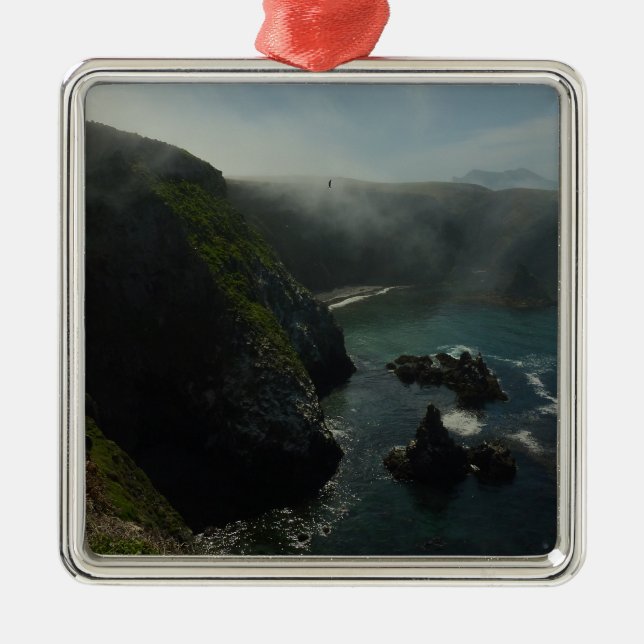 Foggy Anacapa Island at Channel Islands Metal Ornament (Front)