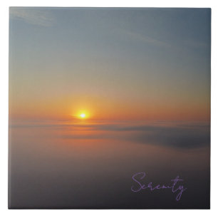 Foggy and Serene Sunrise Ceramic Tile