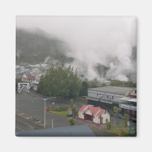 Foggy Area Of Whakarewarewa Geothermal At Rotorua Magnet