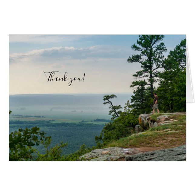 Foggy At Petit Jean Thank You Card (Front Horizontal)